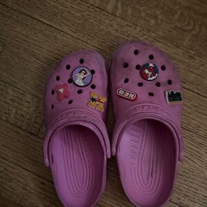 CROCS Pink Classic Clogs with Jibbitz Charms